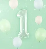 Cijferballon Lichtgroen 1 (72cm)
