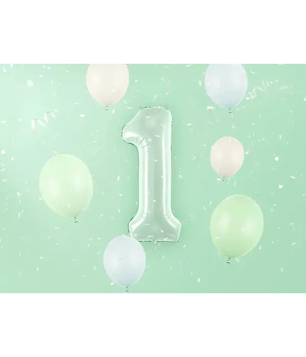 Cijferballon Lichtgroen 1 (72cm)