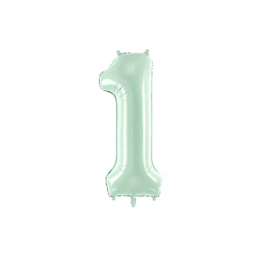 Cijferballon Lichtgroen 1 (72cm)