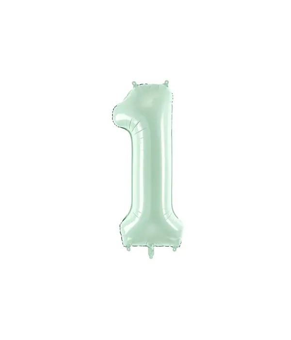 Cijferballon Lichtgroen 1 (72cm)