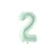 Cijferballon Lichtgroen 2 (72cm)