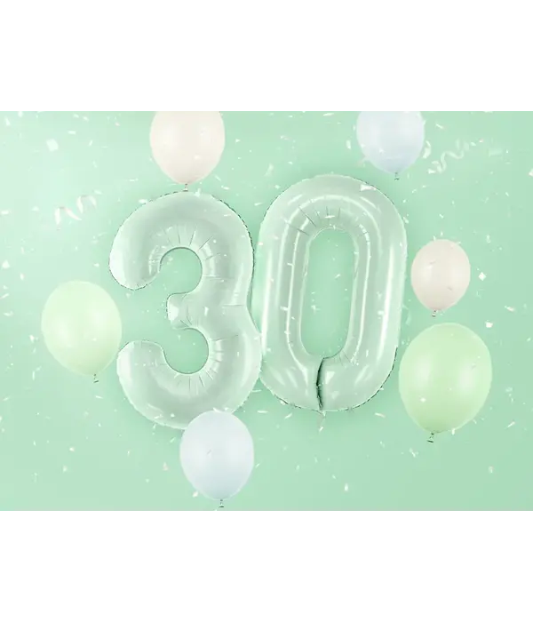 Cijferballon Lichtgroen 3 (72cm)