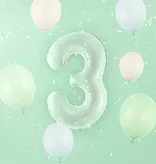 Cijferballon Lichtgroen 3 (72cm)
