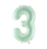Cijferballon Lichtgroen 3 (72cm)