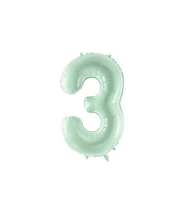 Cijferballon Lichtgroen 3 (72cm)