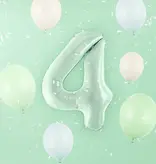 Cijferballon Lichtgroen 4 (72cm)