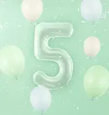 Cijferballon Lichtgroen 5 (72cm)