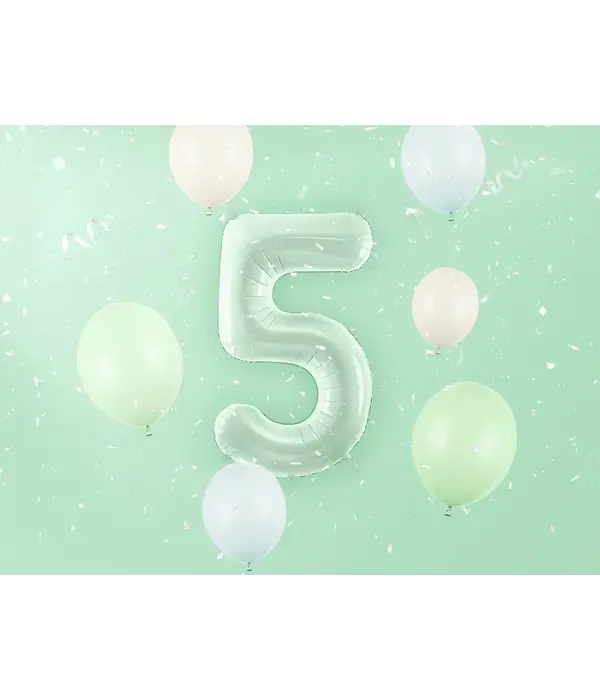 Cijferballon Lichtgroen 5 (72cm)