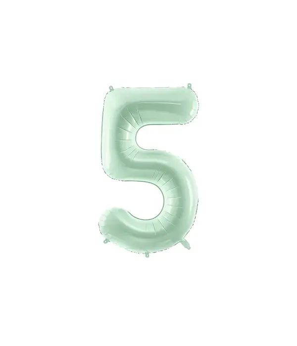 Cijferballon Lichtgroen 5 (72cm)