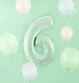 Cijferballon Lichtgroen 6 (72cm)