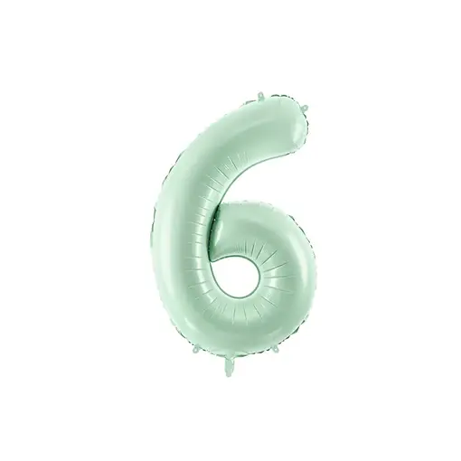 Cijferballon Lichtgroen 6 (72cm)