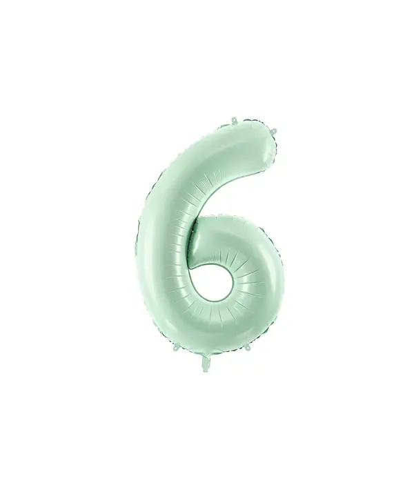 Cijferballon Lichtgroen 6 (72cm)