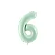 Cijferballon Lichtgroen 6 (72cm)