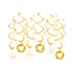 Hangdecoratie Swirl Just Married Goud (12st)