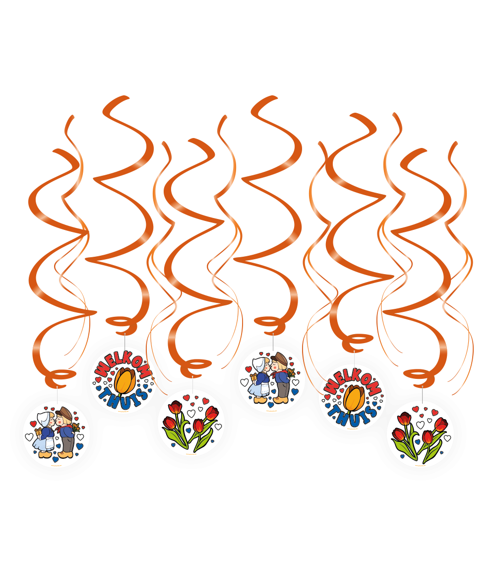 Hangdecoratie Swirl Welkom Thuis Cartoon Holland (12st)