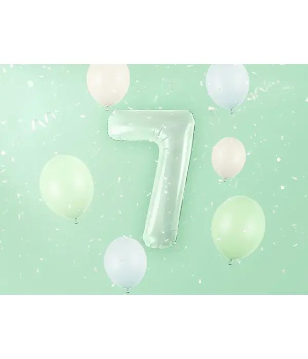 Cijferballon Lichtgroen 7 (72cm)