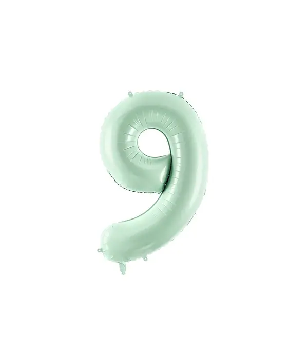 Cijferballon Lichtgroen 9 (72cm)