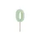 Verjaardagskaars Cijfer 0 Lichtgroen (6cm)