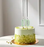 Verjaardagskaars Cijfer 0 Lichtgroen (6cm)