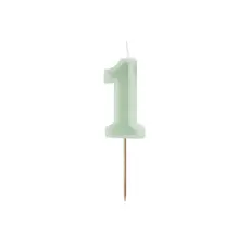 Verjaardagskaars Cijfer 1 Lichtgroen (6cm)