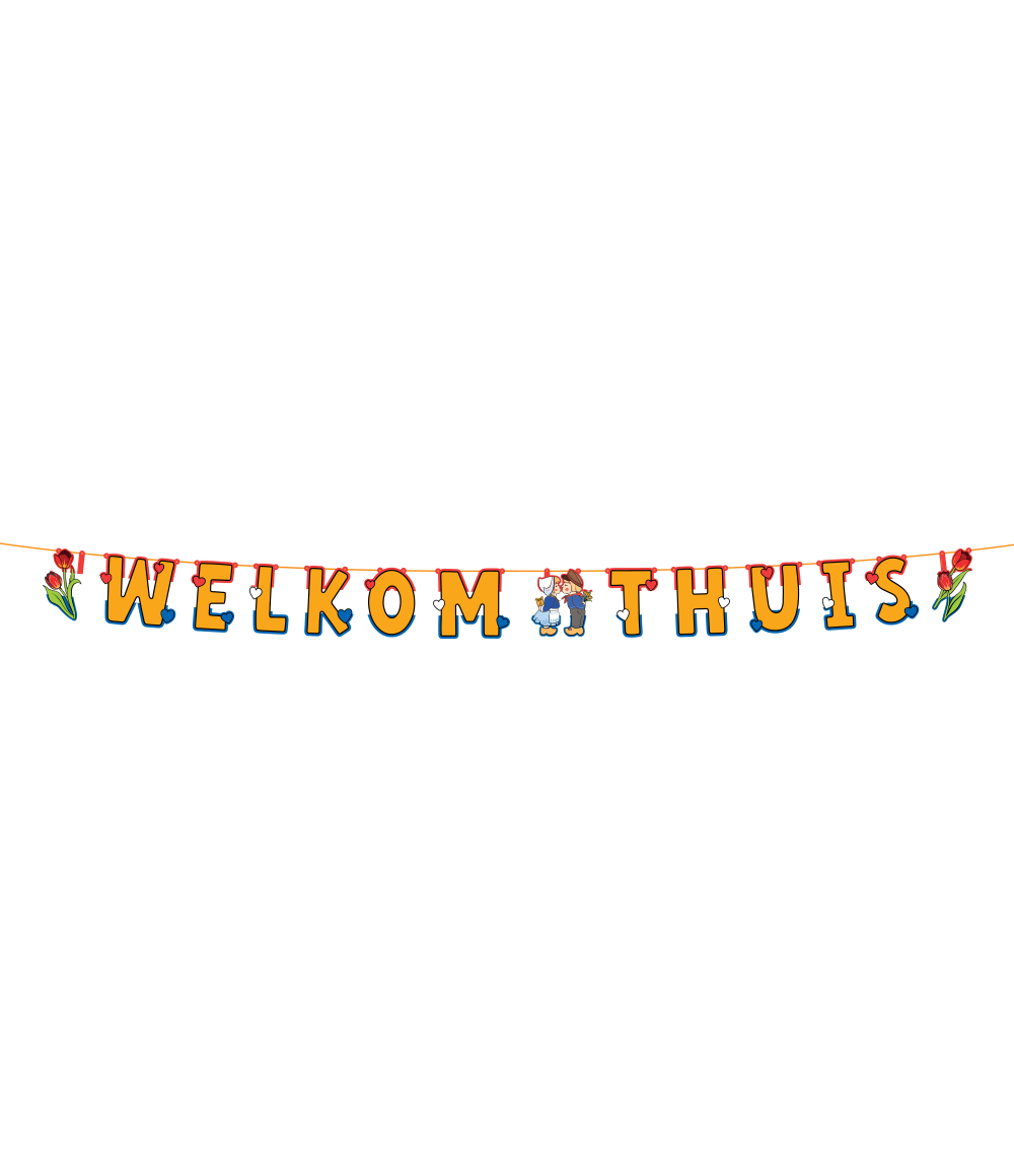 Letterbanner Welkom Thuis Cartoon Holland (3m)