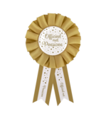 Party Rozet Officieel met Pensioen Goud/Wit