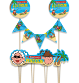 Taartdecoratie Geniet van je Pensioen Cartoon (9st)