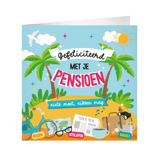 XL Wenskaart Geniet van je Pensioen Cartoon