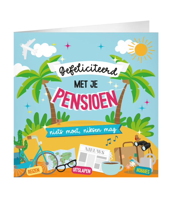 XL Wenskaart Geniet van je Pensioen Cartoon