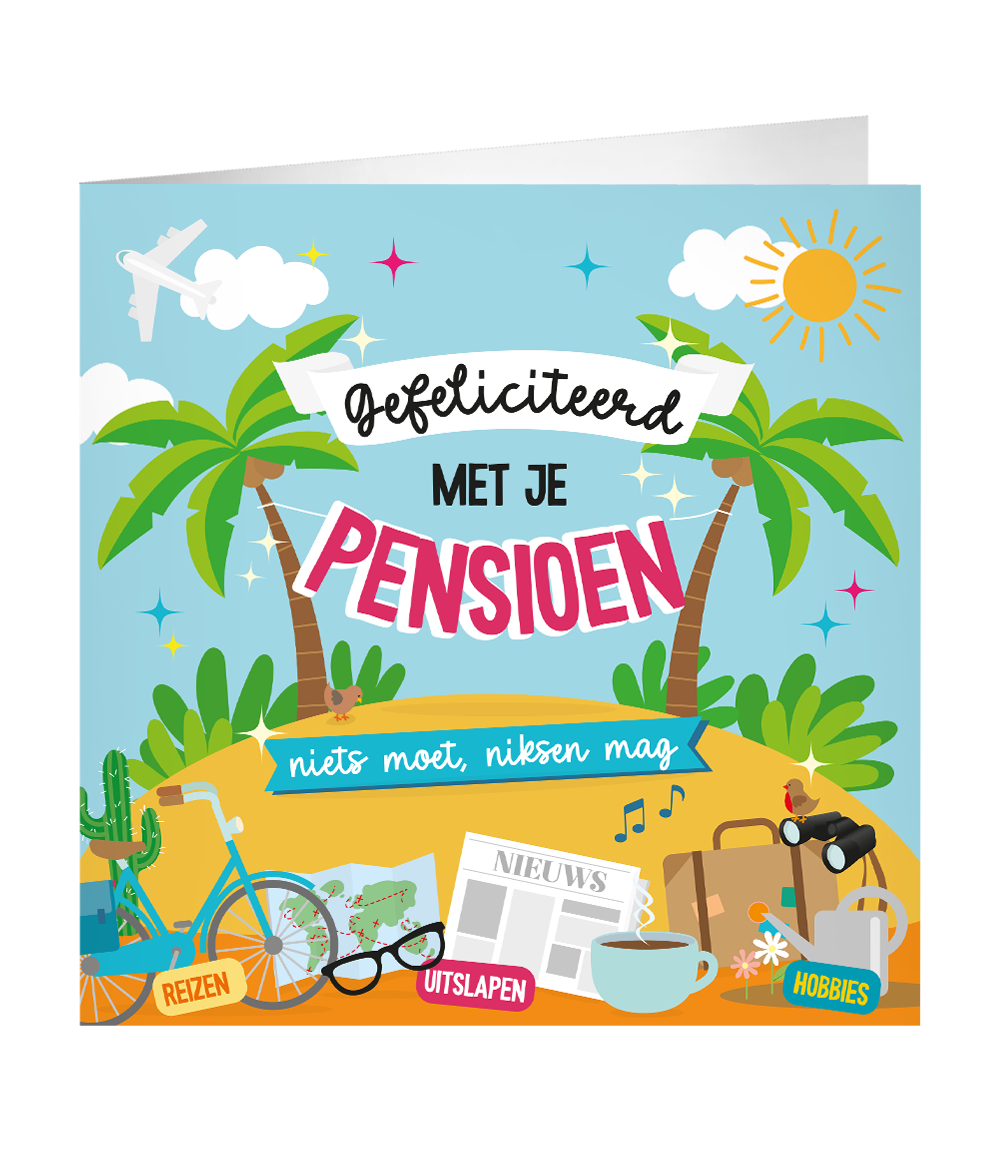 XL Wenskaart Geniet van je Pensioen Cartoon afbeelding