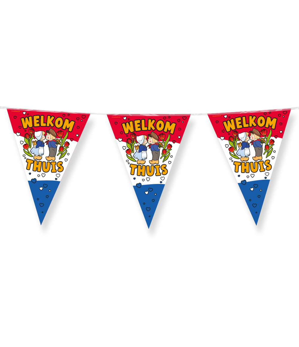 Vlaggenlijn Welkom Thuis Cartoon Holland (10m)