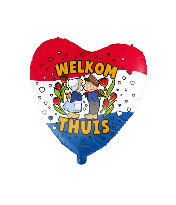 Folieballon Welkom Thuis Hart Cartoon Holland (60cm)