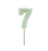 Verjaardagskaars Cijfer 7 Lichtgroen (6cm)