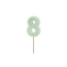 Verjaardagskaars Cijfer 8 Lichtgroen (6cm)