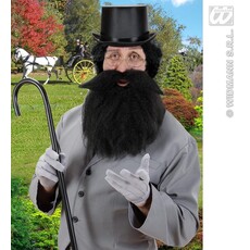 Baard en snor Holbewoner zwart