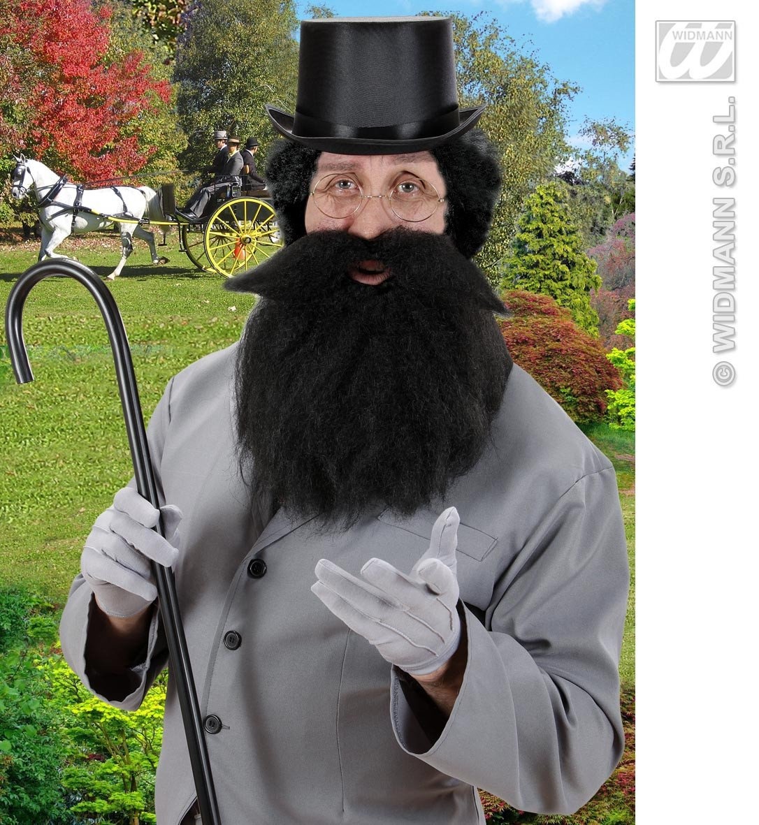 Baard en snor Holbewoner zwart afbeelding