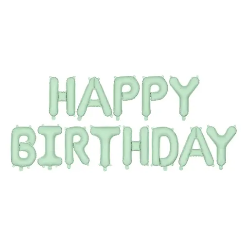 Happy Birthday Ballonnen set Lichtgroen