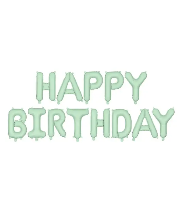 Happy Birthday Ballonnen set Lichtgroen