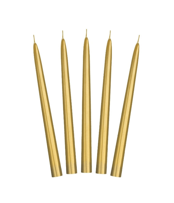 Dinerkaarsen Goud Metallic 24cm (10st)