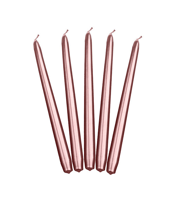 Dinerkaarsen Roségoud Metallic 24cm (10st)