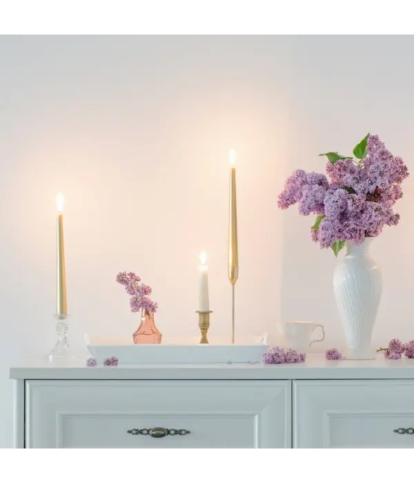 Dinerkaarsen Goud Metallic 24cm (10st)