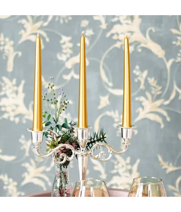 Dinerkaarsen Goud Metallic 24cm (10st)