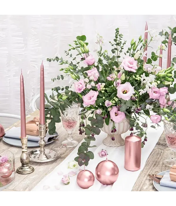 Dinerkaarsen Roségoud Metallic 24cm (10st)