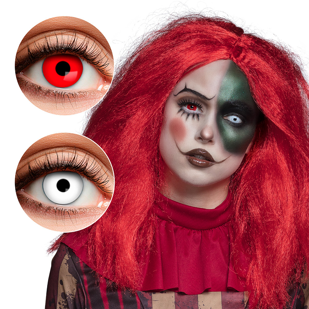 Boland - 3-maands duolenzen Creepy Clown - Volwassenen - Halloween en Horror, Clowns en Circus