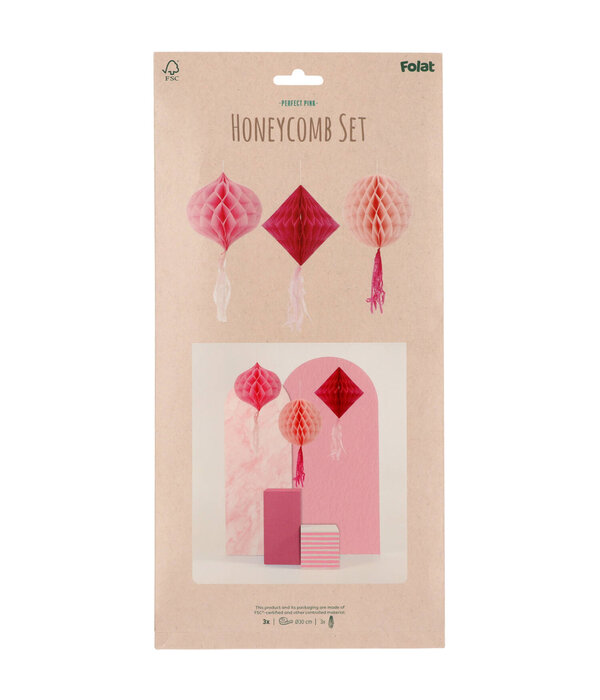 Honeycomb Set Perfect Pink 3-Delig