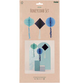 Honeycomb Set Bold Blue 3-Delig