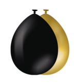 Classy Ballonnen set Goud/Zwart (10st)