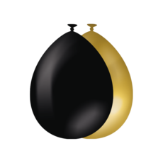 Classy Ballonnen set Goud/Zwart (10st)