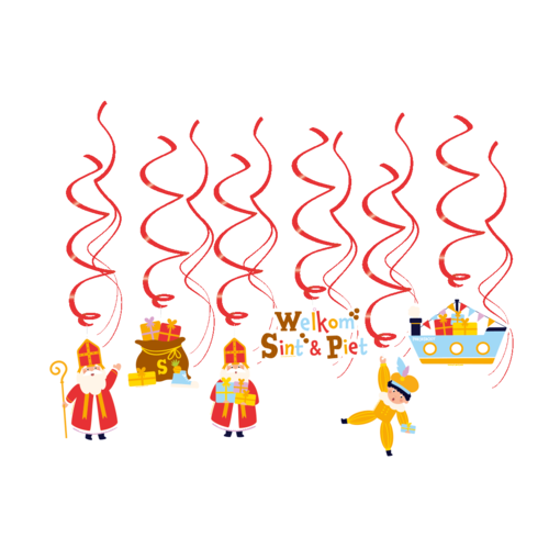 Hangdecoratie Swirls Welkom Sint & Piet Vigo (12st)