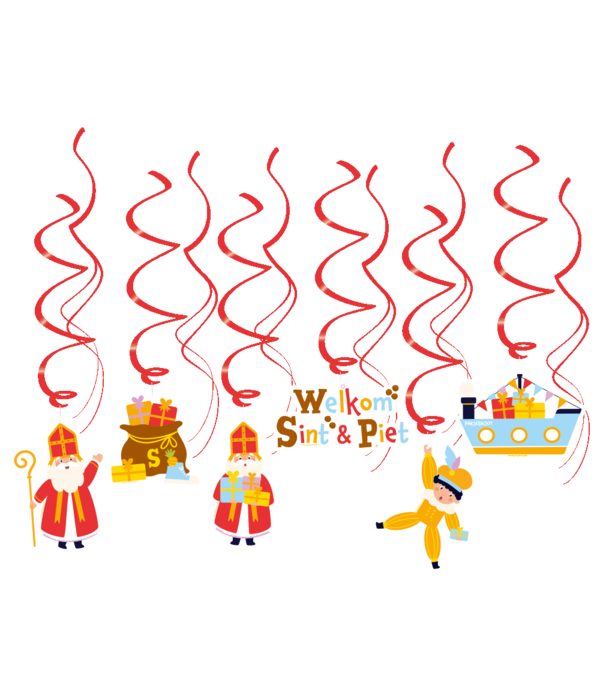 Hangdecoratie Swirls Welkom Sint & Piet Vigo (12st)